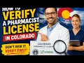 How to verify a pharmacist license in Colorado