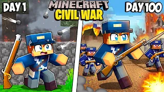 I Survived 100 Days in a CIVIL WAR in Minecraft!