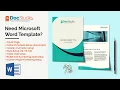 Microsoft word template design formatting ms word header footer table of content style setup