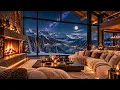 Alpine Chalet Room │ Luxury Swiss Mountain Retreat | 8 Hours of Late Night Jazz & Milky Way
