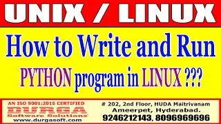 Tutorials How to Write and Run PYTHON program in LINUX by Durga Sir