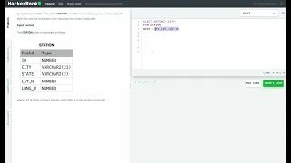 Hackerrank SQL Solution Basic SQL - Weather Observation Station 8