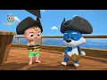Row Row Row Your Boat on Pirate Island! 🏴‍☠️| Animal Time | CoComelon Nursery Rhymes & Kids Songs