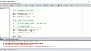 Java data types using Dr Java