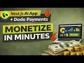 Monetize Your Next js AI App in 10 Minutes Dodo Payments Sentra