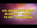 GIS Data driven page in ArcGIS - export to PDF