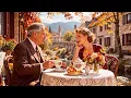 1950s Autumn Riverside Village Café 🍂 | Vintage Jazz Songs with Lyrics