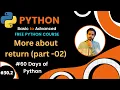 Day-30 2 60 Days of Python More About Return in Python Part-02