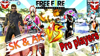 sk u0026 ak vs pro players grena free fire custom match