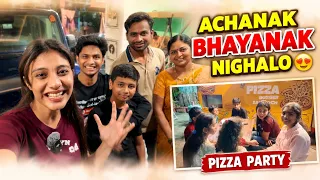 Family sobat achanak punyala gelo🤨🥰 pizza party 🎉 