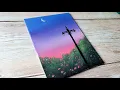 easy way to paint a night sky / easy acrylic painting ideas for beginners ✨️