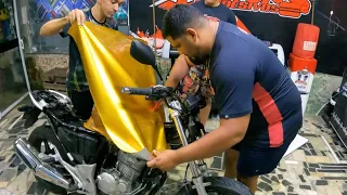 Adesivando A Cb300 Cor de Ouro π€©