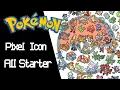 Pokemon Pixel Icons-All Starters Evolutions Pixel Art