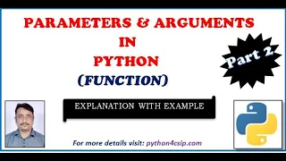 Function Parameters Arguments in Python Function Parameters Arguments in Python in Hindi