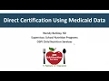 Direct Certification - Medicaid