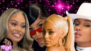 latto defends body cardi x proud family doja cat top selling megan thee stallion virtual tour