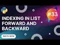 List indexing in python - Forward and Backward Python for Beginners
