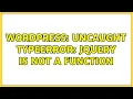 Wordpress Uncaught TypeError jQuery is not a function