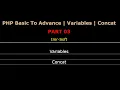 PHP Fundamentals Bangla Tutorial Part-03 Variables Concat imr soft