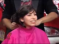 Latina Girl Headshave on TV Show Spanish TV haircut Girl buzz cut on a gameshow