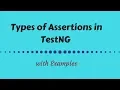 Types of Assertions in TestNG with Examples Tutorial