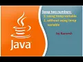 JAVA FAQ 84 Swapping Of Two Numbers using temp without using temp variable