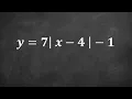 Graphing an absolute value equation with transformations and a vertical stretch