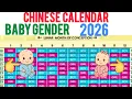 Chinese calendar baby gender 2026