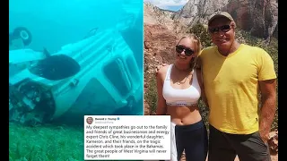 Pictured Underwater wreckage of Chris Cline s helicopter and Trump offers condolences to family