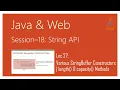 String API in Java Various StringBuffer Constructors length capacity Methods Java
