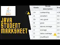 Student Marksheet in java if else in java java