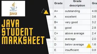 Student Marksheet in java if else in java java