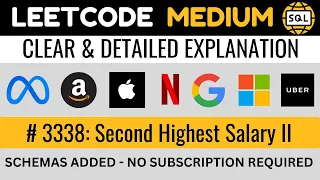 Leetcode MEDIUM 3338 - Second Highest Salary II