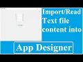 Read data variable table from Text file to Matlab App Designer Read Notepad file Import data