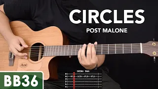 Download Circles - Post Malone Guitar Tutorial (Intro and Bass TAB included) MP3