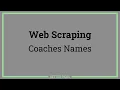Web Scraping Intro for Sports Analytics 2020 Football Coaches Names Data Science Machine Learning