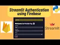 Streamlit User Authentication Login and Signup Guide using Firebase Database Python