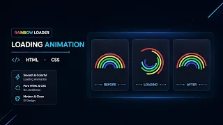 Rainbow Loader Animation Using HTML CSS Pure CSS Loading Animation Tutorial