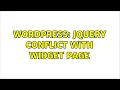Wordpress jquery conflict with widget page