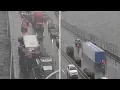 Brutal winds overturn trucks on Mario Zee Bridge