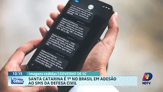 Santa Catarina se destaca em adesão ao alerta por SMS da Defesa Civil