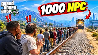 Can 1,000 NPCs STOP A TRAIN?! π±π IN gta 5 #gta5 #gta #viral