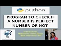 Program to check if a number is Perfect number or not in Python Python Tutorial in Hindi