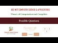 Possible Questions Ideas Theory of Computation Compilers Unit 8-13 UGC NET Computer Science
