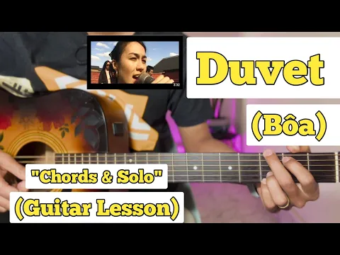 Download MP3 Duvet - Bôa | Guitar Lesson | Chords \u0026 Solo | (Plucking \u0026 Strumming)