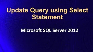 Update Query using Select Statement