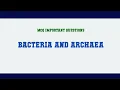 Bacteria and Archaea MCQ Questions