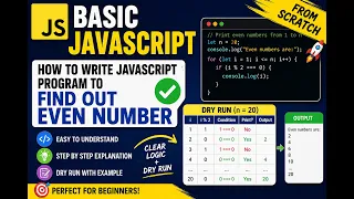 Learn JavaScript Basics Even Number Program Explained Step by Step