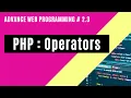 Lecture 4 - PHP Operators