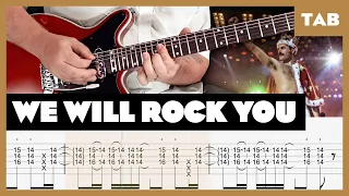 Queen - We Will Rock You - Guitar Tab | Lesson | Cover | Tutorial